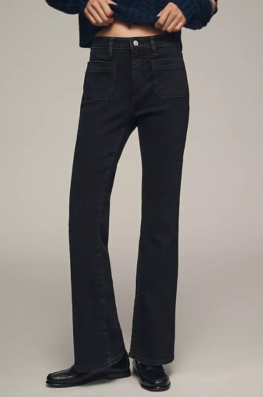 Anthropologie The Icon Flare Jeans by Pilcro in Black Size 29